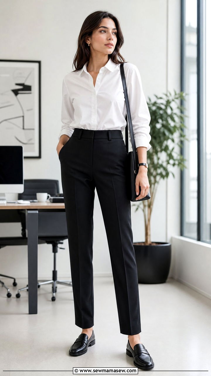 White button down and tailored trousers outfit - 25 How to dress in your 20s