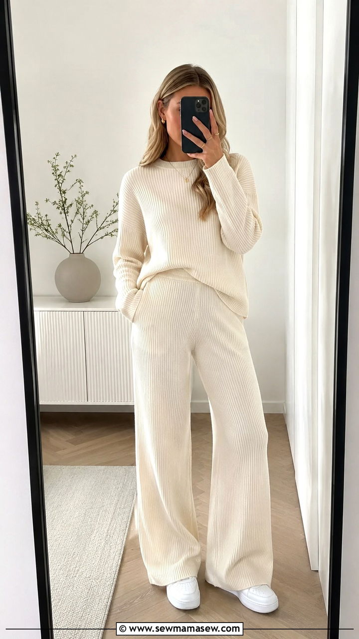 White button down with tailored trousers and pointed flats - 30 spring scandinavian outfits