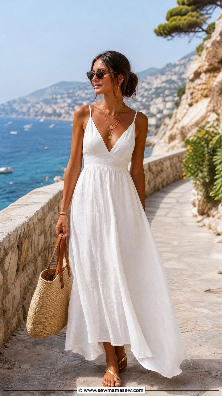White maxi dress honeymoon outfit - 30 Honeymoon outfit ideas
