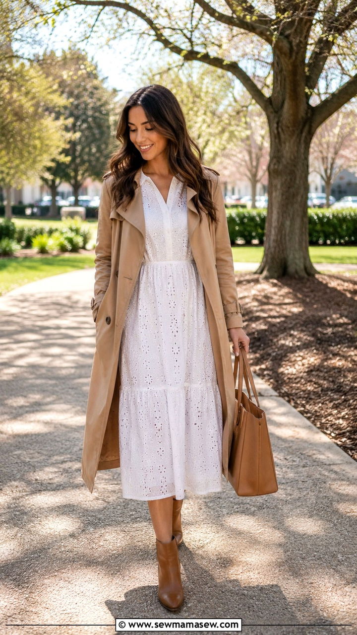 White midi dress with ankle boots - 25 Midi dress with ankle boots outfit ideas