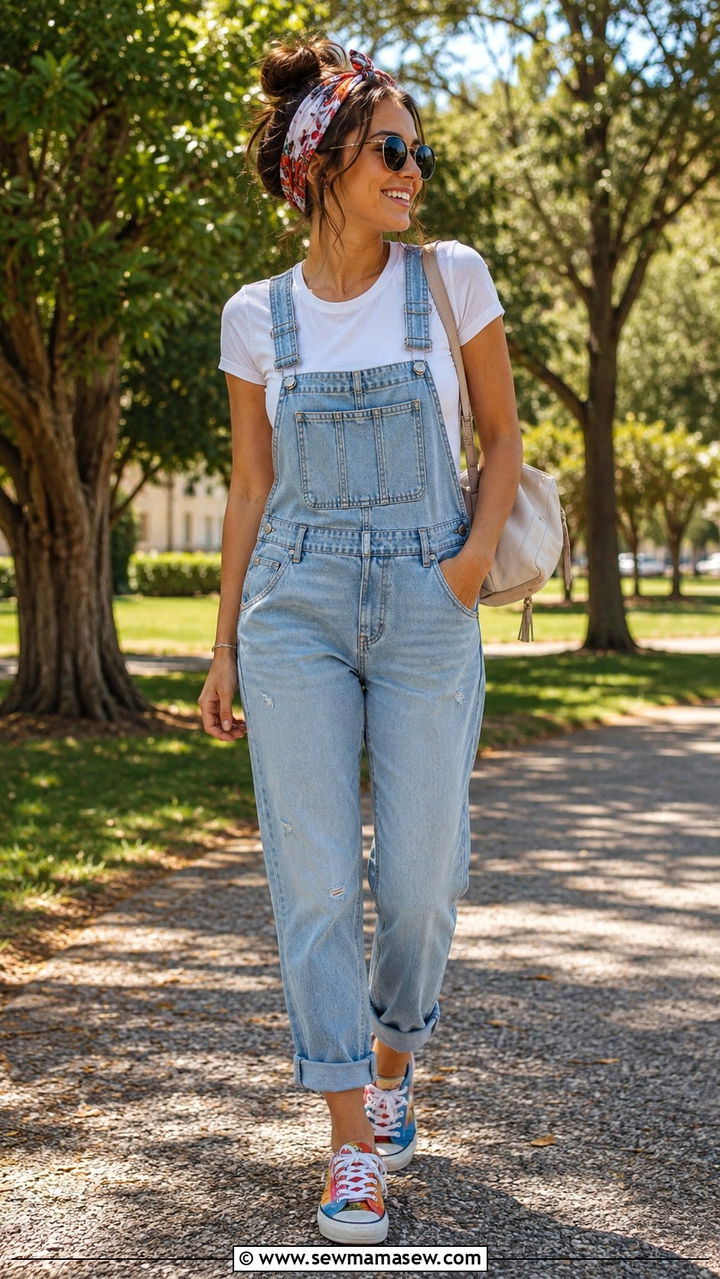 White t shirt with overalls summer style - 30 How to style a white t-shirt in summer