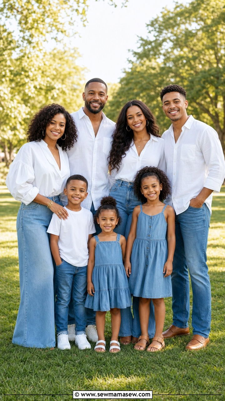 White tops and denim family reunion outfit - 25 Family reunion outfit ideas matching