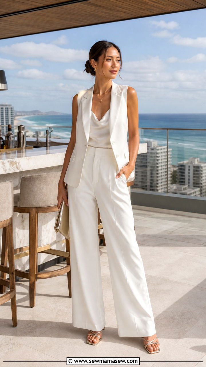 White vest and wide leg trousers - 40 What to wear in Honolulu