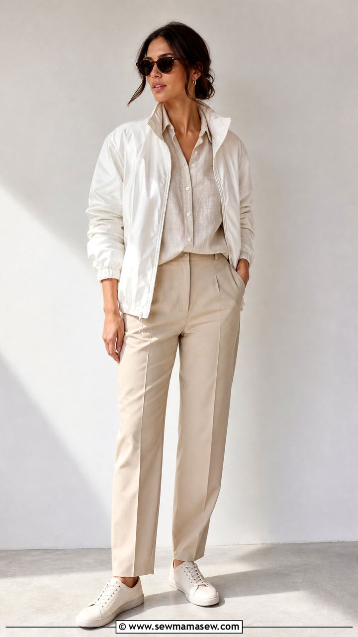 White windbreaker outfit - 25 classy windbreaker outfits