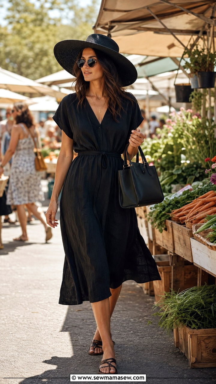 Wide Brim Hat Mysterious Summer Outfit - 30 Mysterious summer outfit ideas