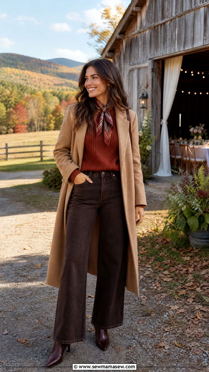 Wide Leg Jeans Fall Wedding Outfit - 25 How to style wide leg jeans for a wedding