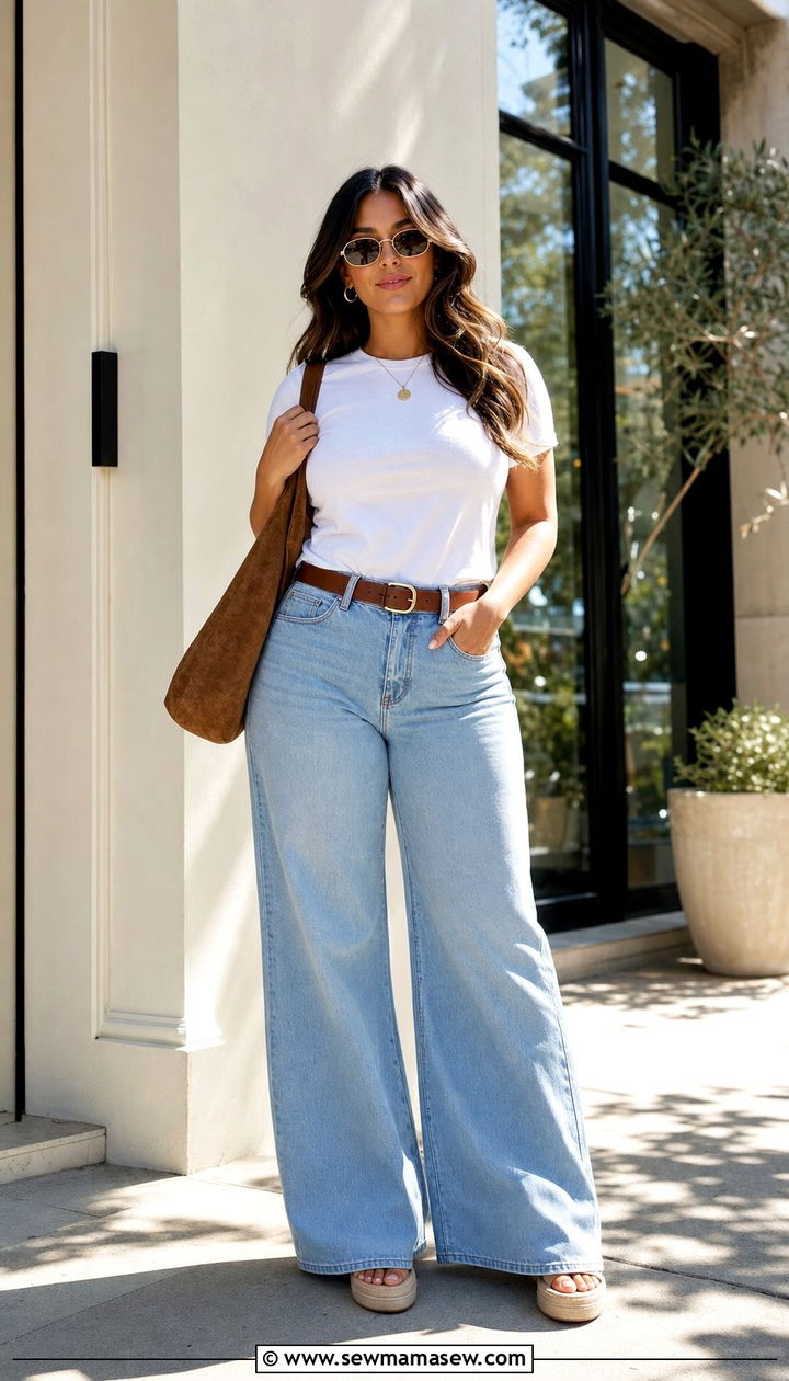 Wide Leg Jeans Summer Outfit For Wide Hips - 25 summer outfits for women with wide hips