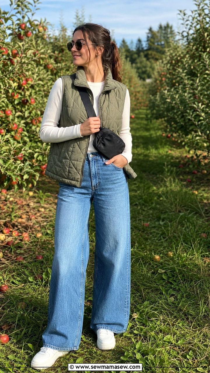 Wide Leg Jeans White Sneakers With Vest - 25 Wide leg jeans outfit ideas with white sneakers