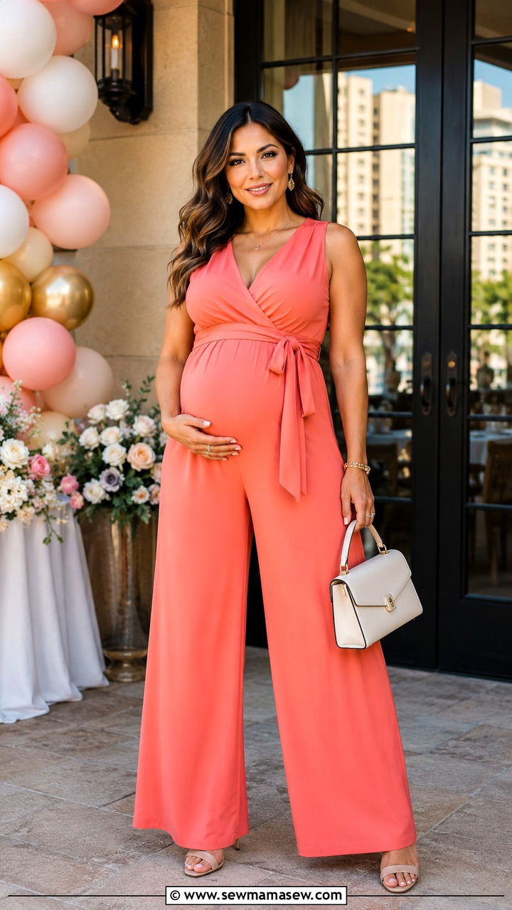 Wide Leg Jumpsuit Baby Shower - 30 chic baby shower outfits for women