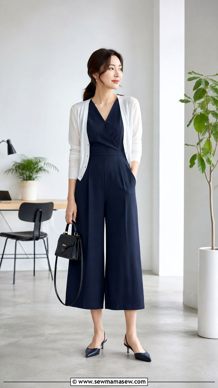 Wide Leg Jumpsuit Office Look - 30 Jumpsuit outfit ideas for work