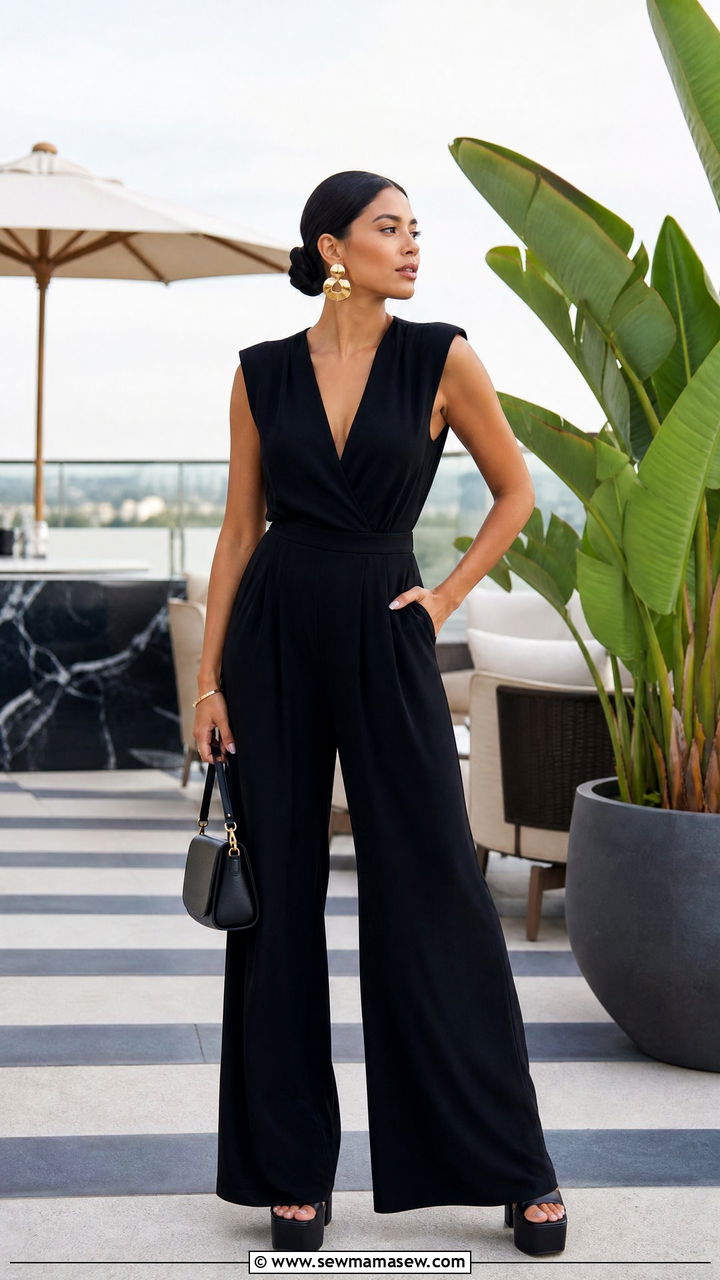 Wide Leg Jumpsuit With Platform Heels - 35 LA brunch outfit ideas