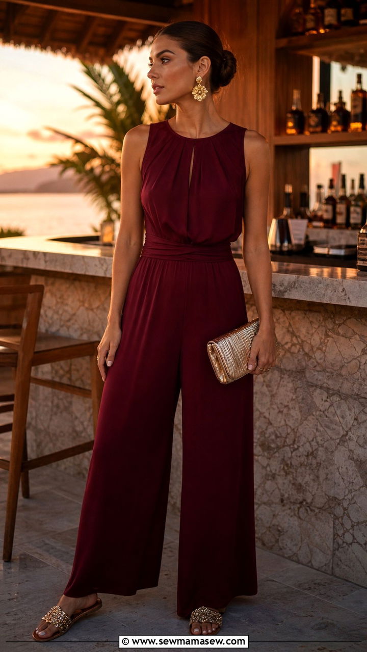 Wide Leg Jumpsuit With Statement Earrings - 40 What to wear in Maldives