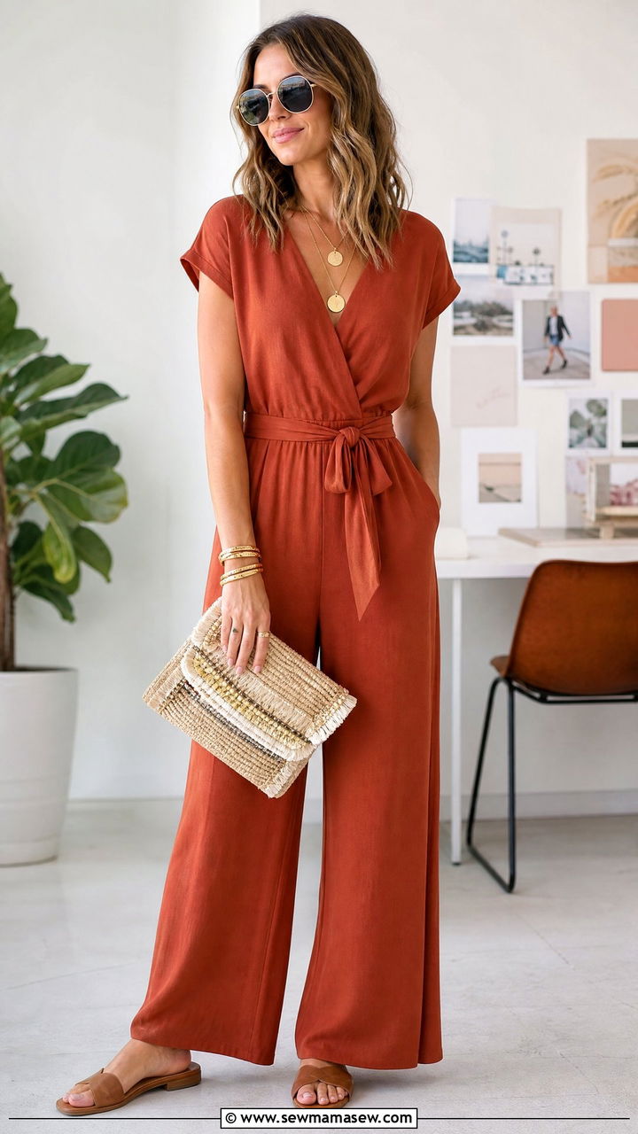 Wide Leg Jumpsuit With Statement Jewelry Boho Chic - 25 boho chic outfits inspo