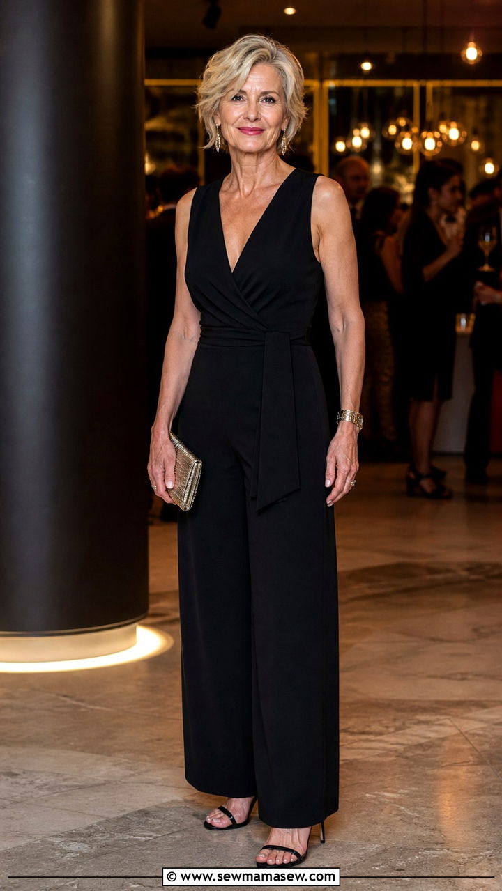 Wide Leg Jumpsuit and Heeled Sandals - 40 How to dress in your 50s