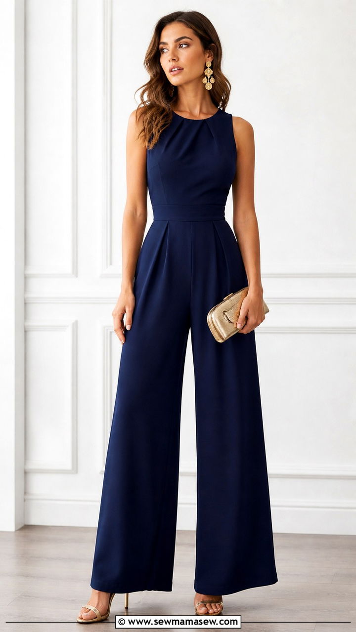 Wide Leg Jumpsuit and Statement Earrings - 40 summer outfit ideas for women