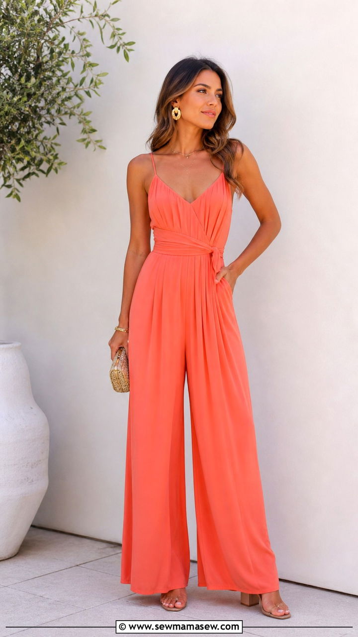 Wide Leg Jumpsuit with Statement Earrings - 40 Spring graduation outfits