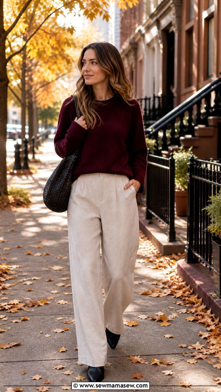Wide Leg Linen Pants With Sweater And Ankle Boots - 25 Wide leg linen pants outfit ideas with a sweater