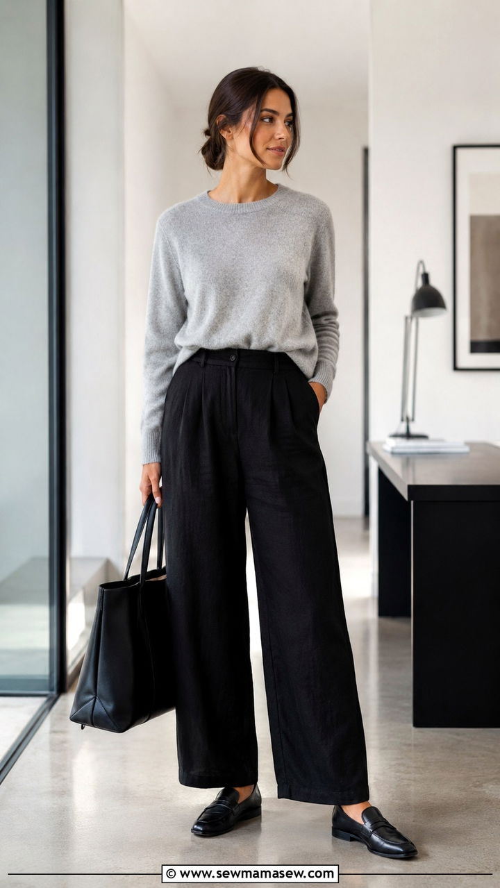 Wide Leg Linen Pants With Sweater And Loafers - 25 Wide leg linen pants outfit ideas with a sweater