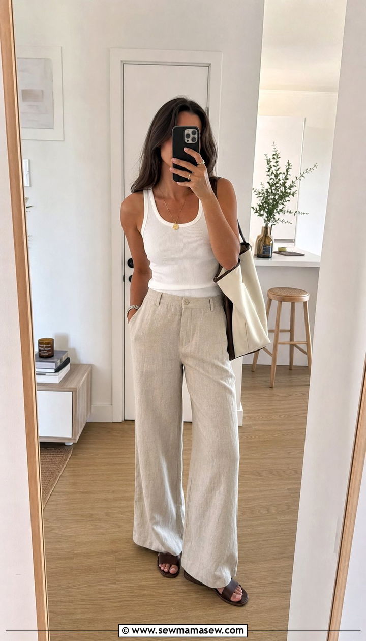 Wide Leg Linen Trousers Outfit Spring - 25 spring summer 2026 outfits aesthetic