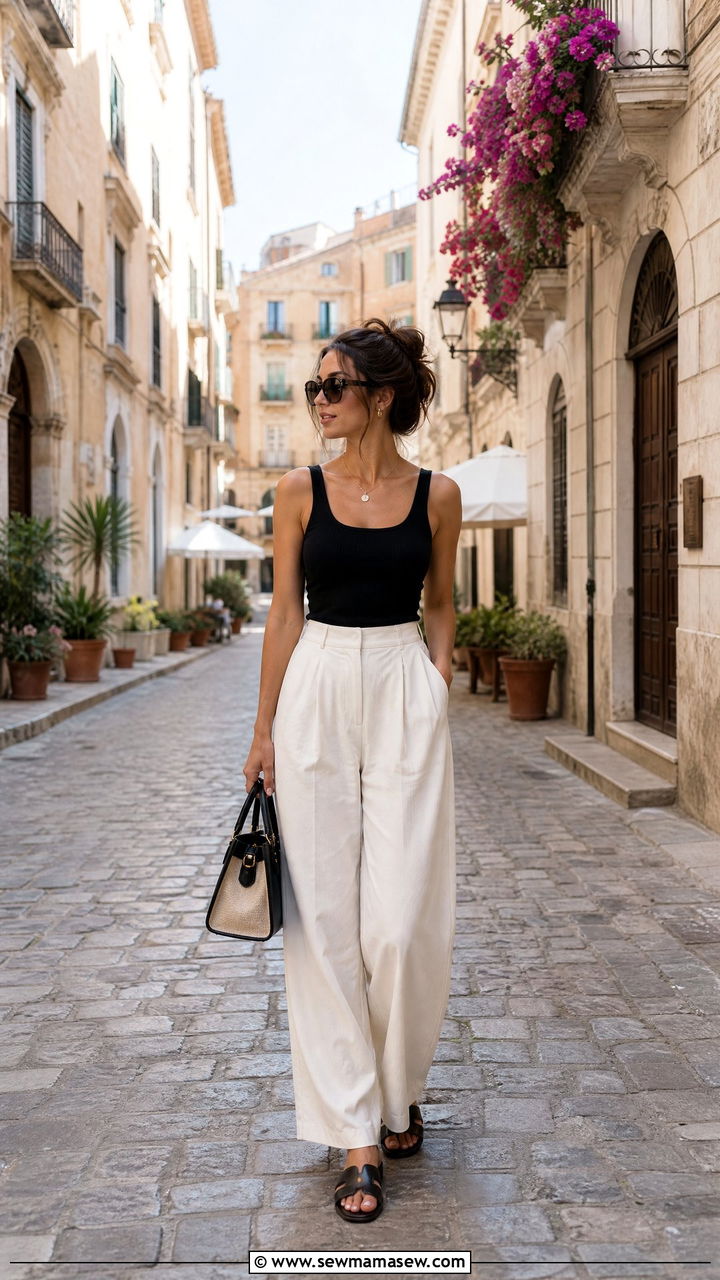 Wide Leg Pant Vacation Outfit - 25 vacation outfits aesthetic