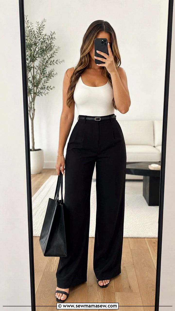 Wide Leg Pants Outfit For Love Handles - 20 Outfits for love handles