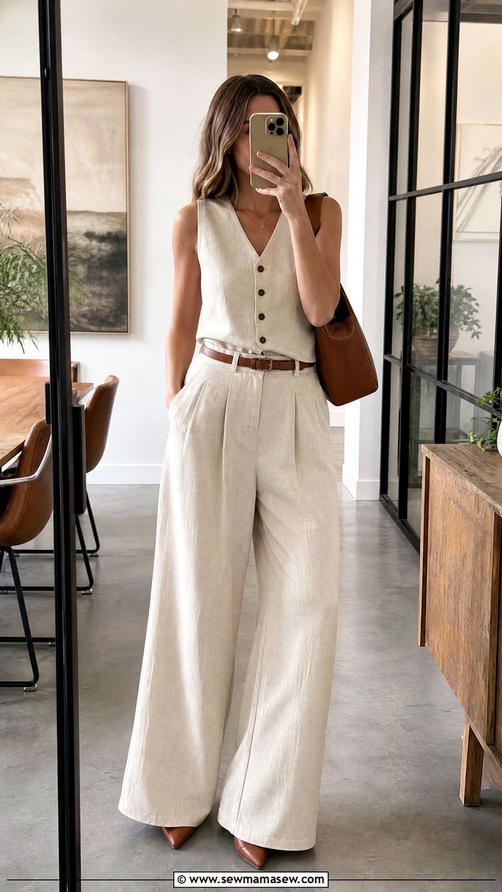 Wide Leg Pants Outfit With Vest Top - 30 fashion inspo outfits