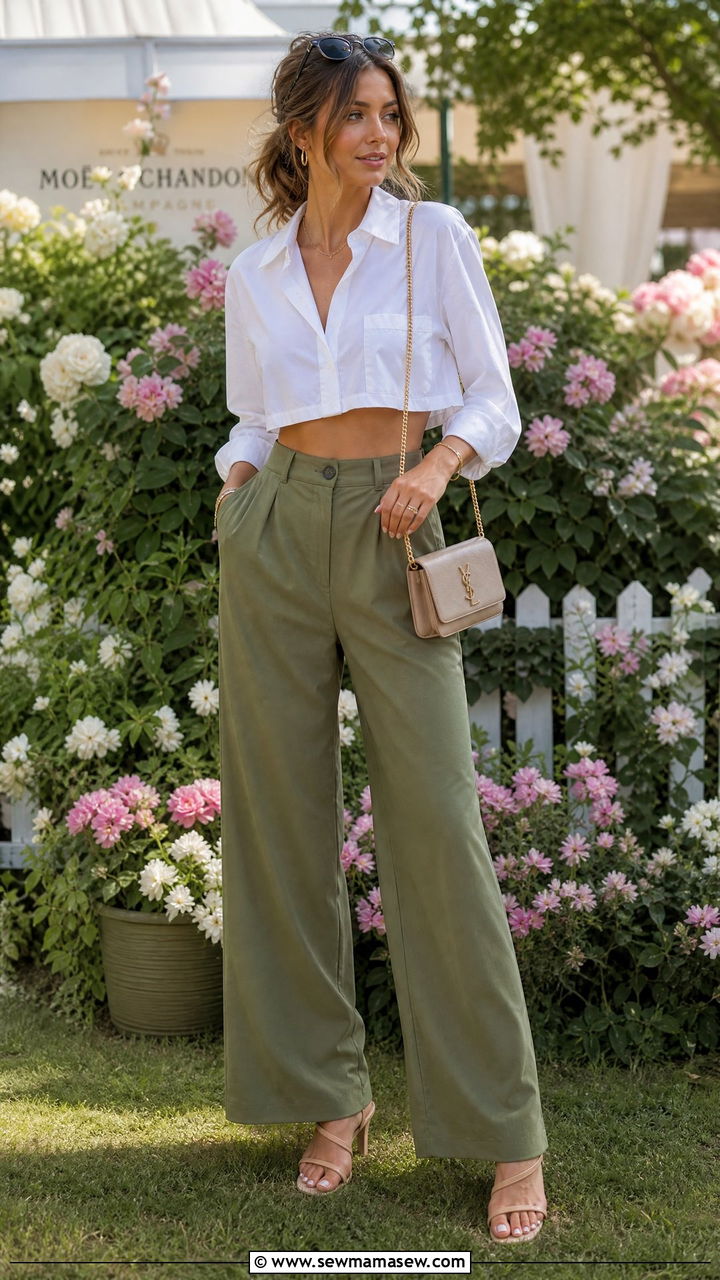 Wide Leg Pants With Cropped Button Down Outfit - 25 Wide leg pants outfit ideas with a button down