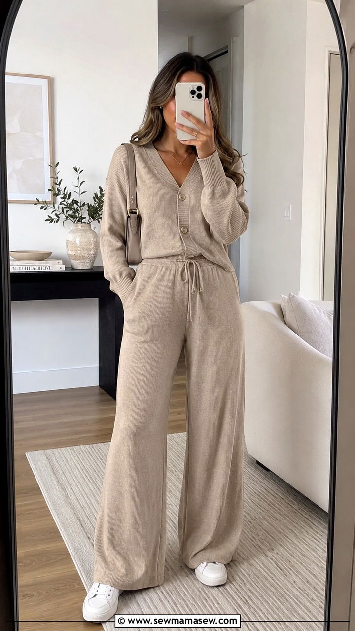 Wide Leg Pants With Matching Set Outfit - 25 wide leg pants outfits aesthetic