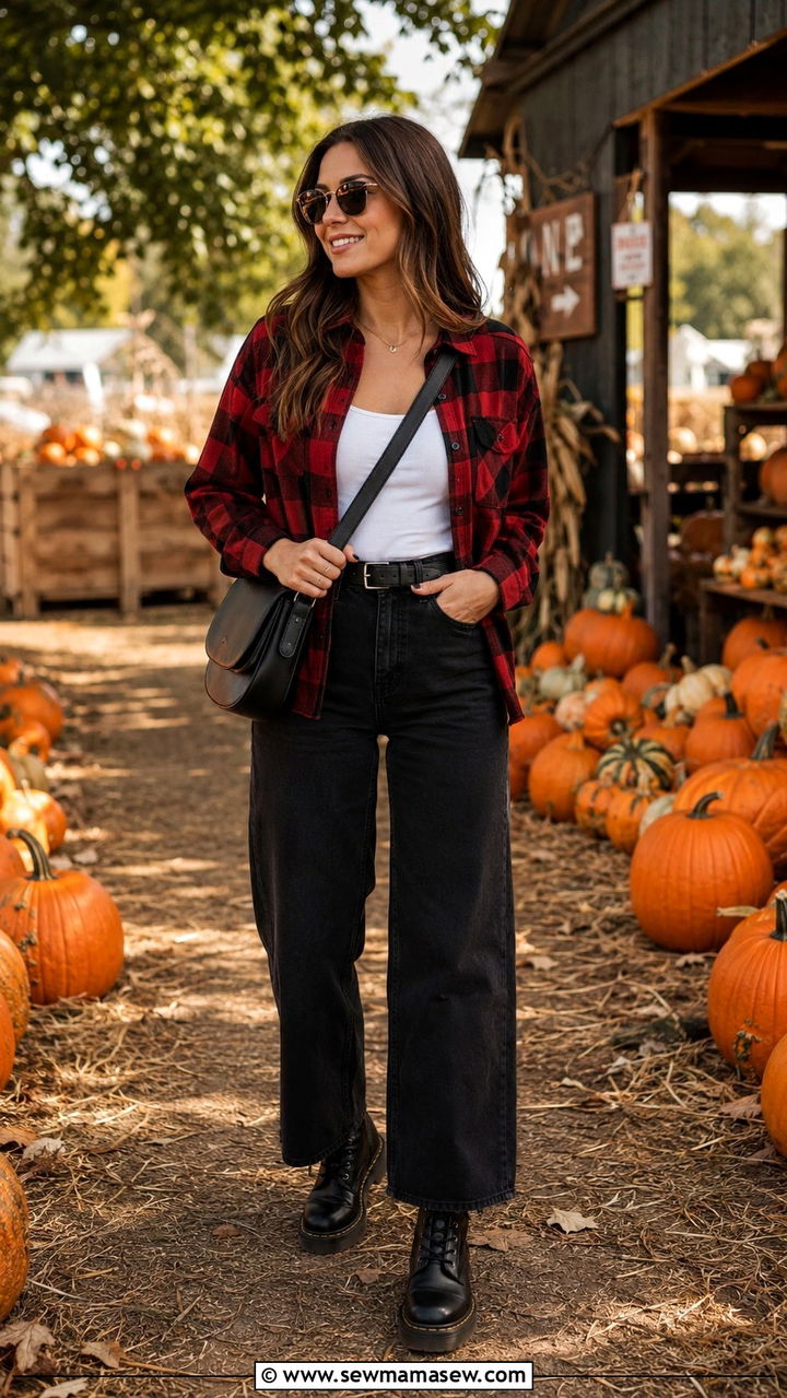 Wide Leg Pants With Plaid Button Down Outfit - 25 Wide leg pants outfit ideas with a button down