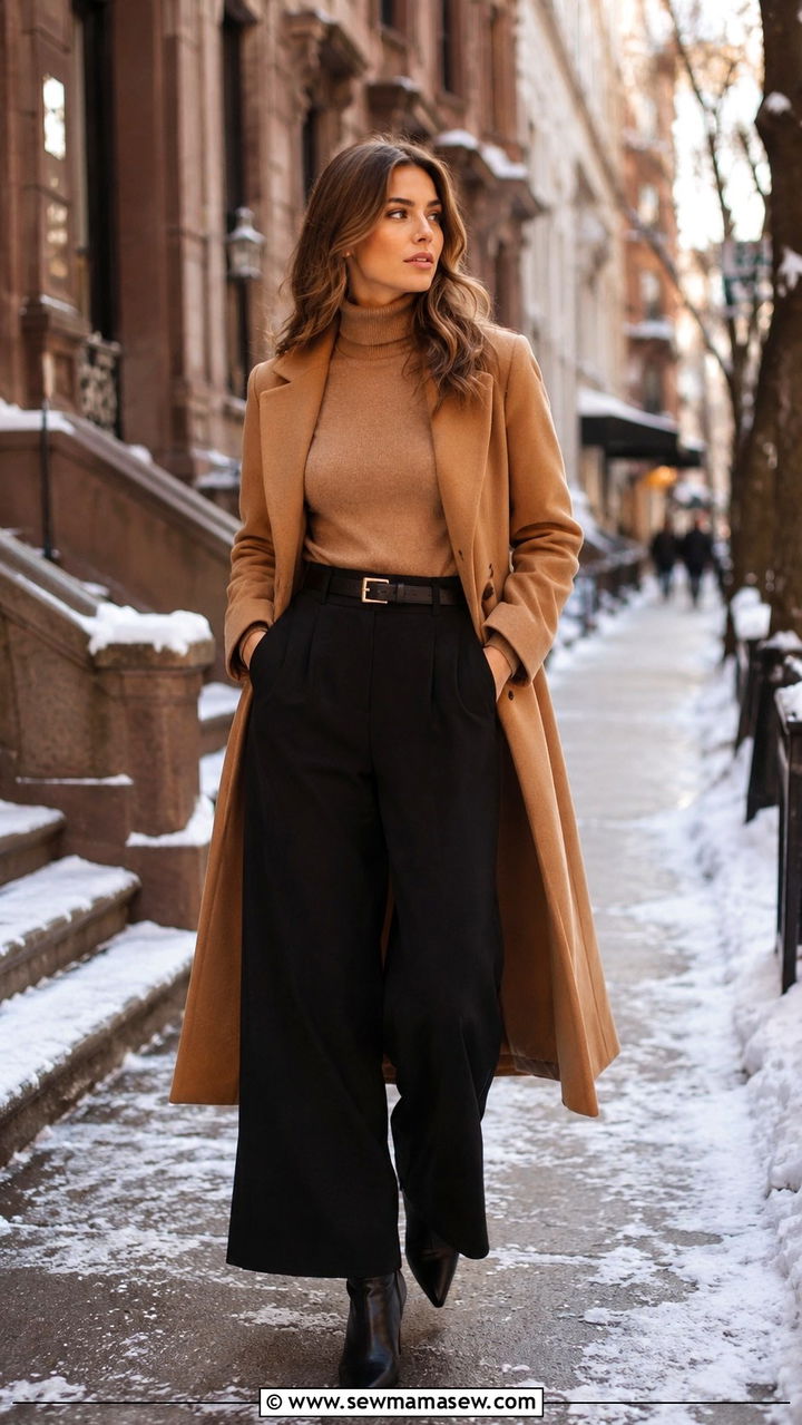 Wide Leg Pants With Turtleneck Outfit - 25 wide leg pants outfits aesthetic