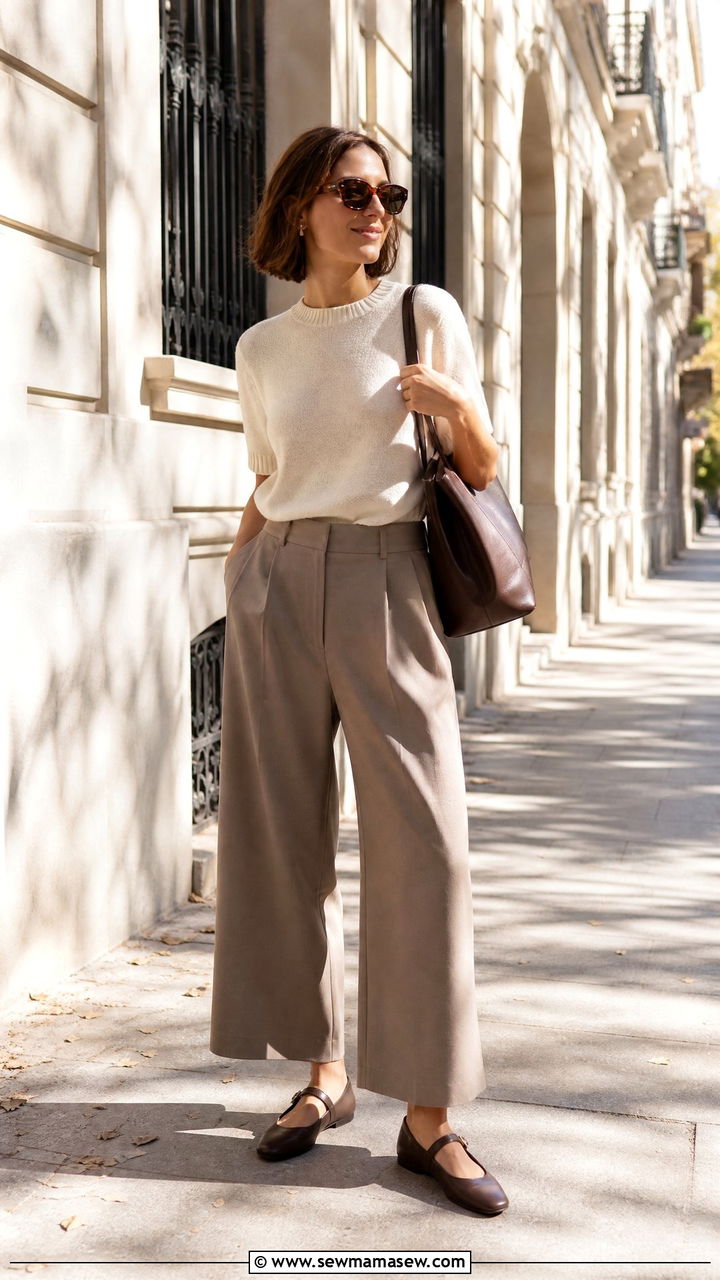 Wide Leg Trousers And Mary Janes - 25 Spring outfits with mary janes