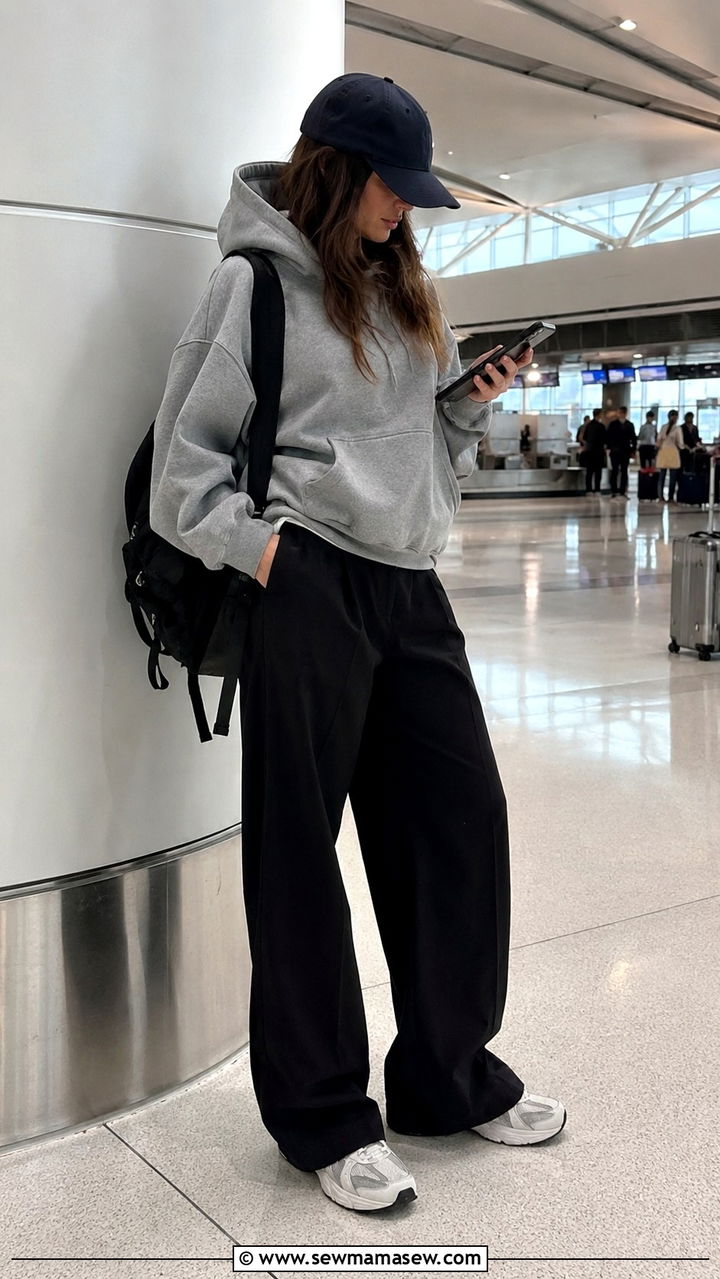 Wide Leg Trousers With A Hoodie And Sneakers - 25 Wide leg trousers outfit ideas with sneakers
