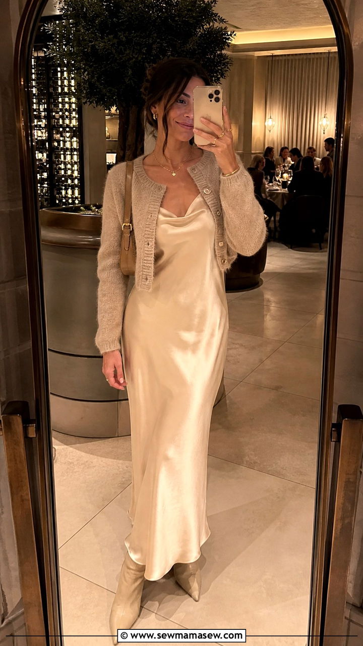 Wide Leg Trousers With A Satin Blouse - 20 30th birthday dinner outfit ideas