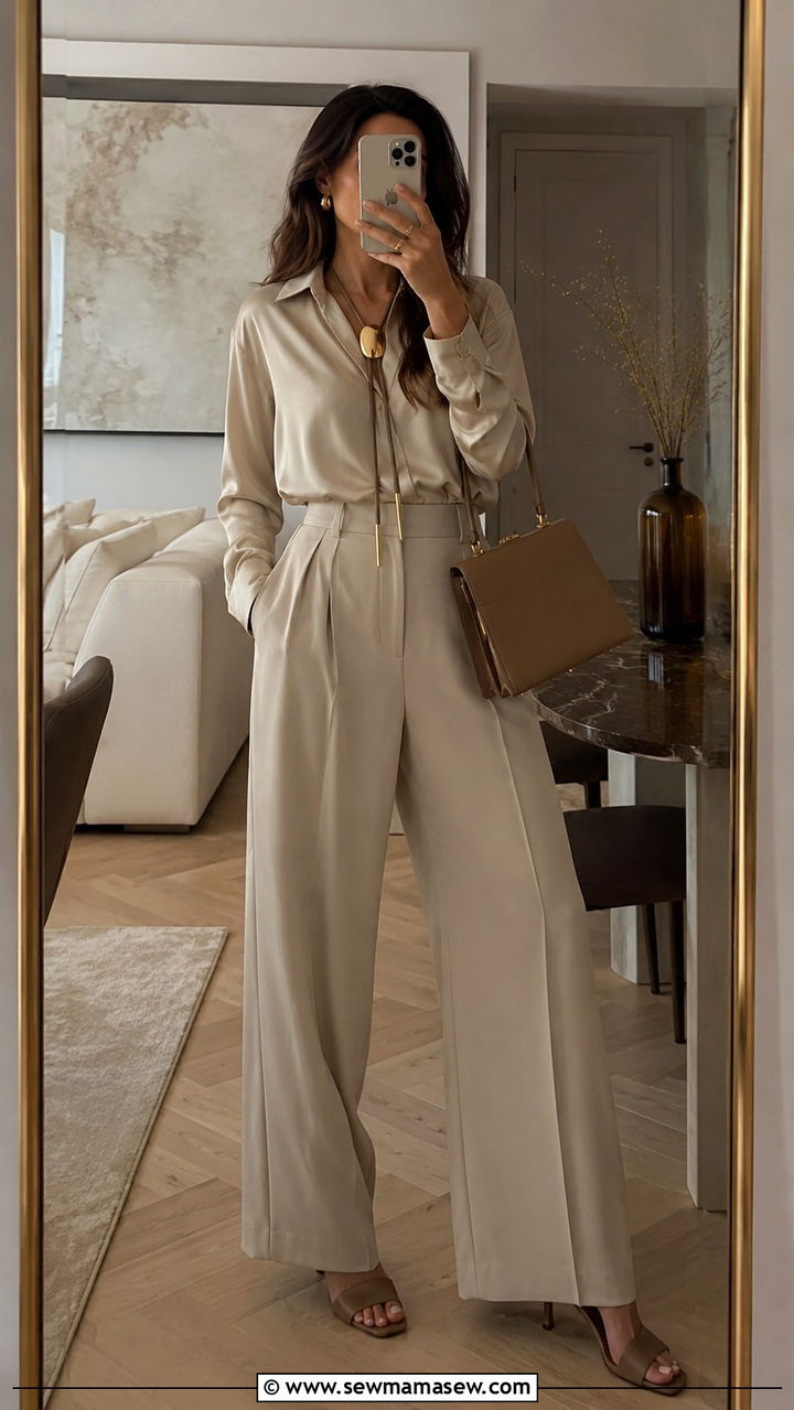 Wide Leg Trousers With Bolo Tie - 20 Western outfit ideas with bolo tie