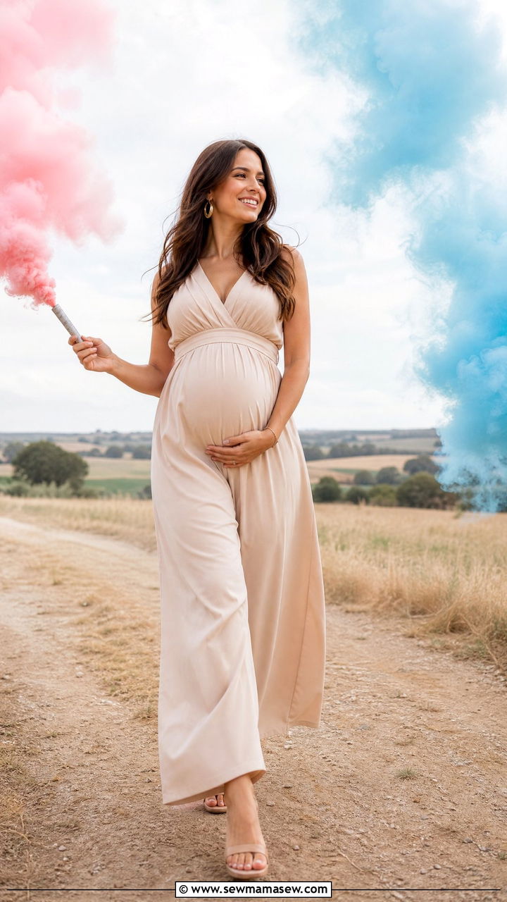 Wide leg jumpsuit for gender reveal - 25 Gender reveal outfit ideas