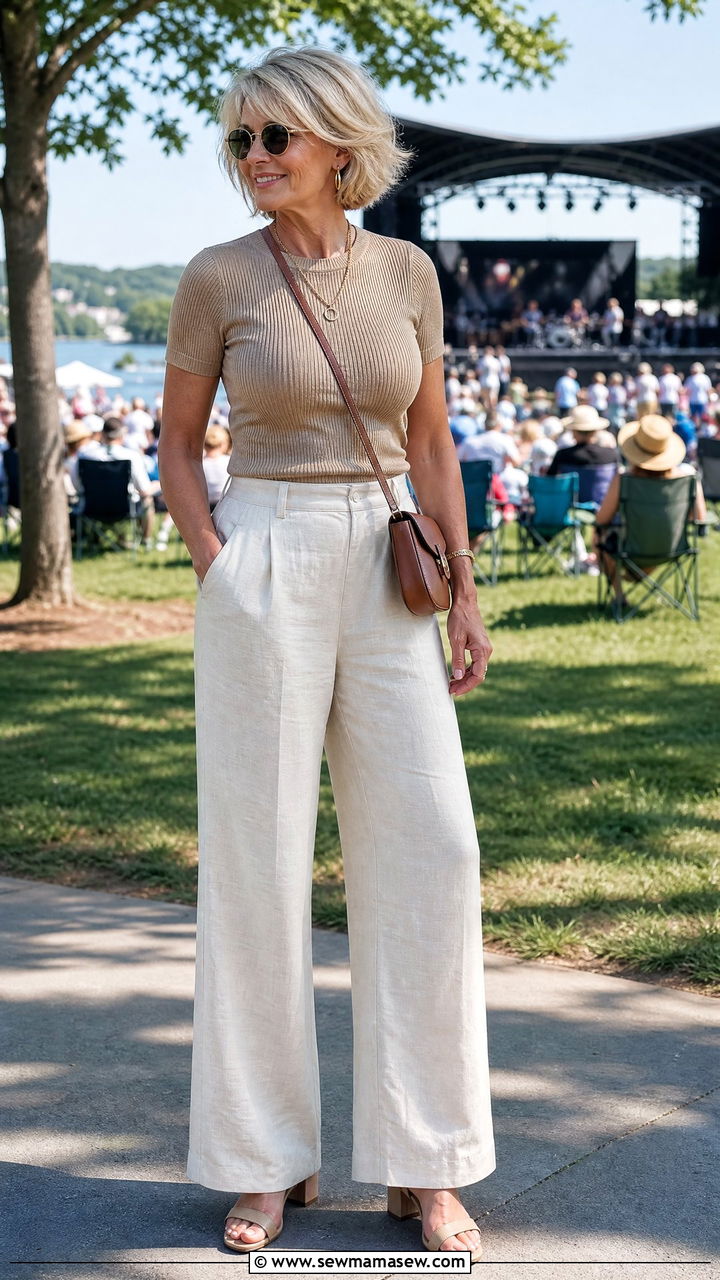 Wide leg pants concert outfit over 50 - 25 What to wear to a concert over 50