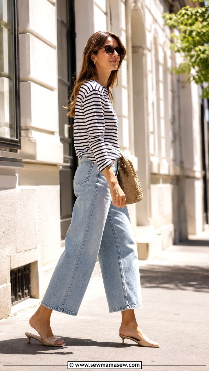 Wide leg pants with kitten heels casual chic - 25 Wide leg pants outfit ideas with heels