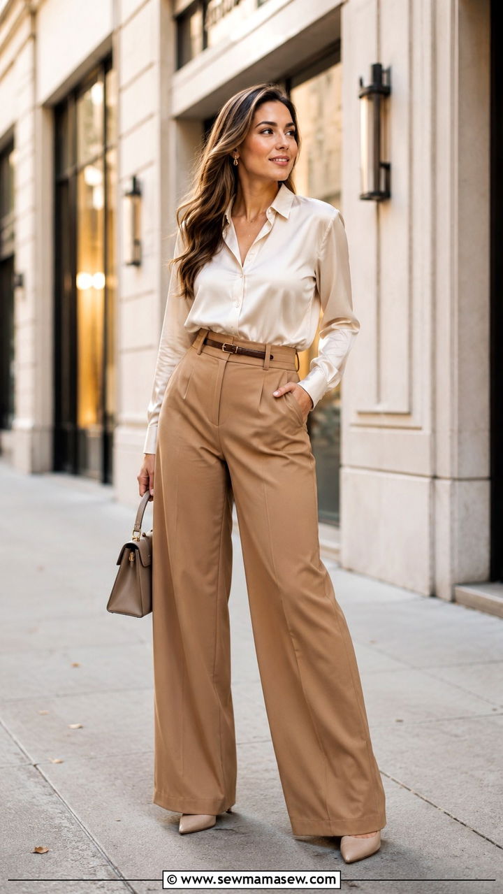 Wide leg pants with pointed toe heels - 25 Wide leg pants outfit ideas with heels