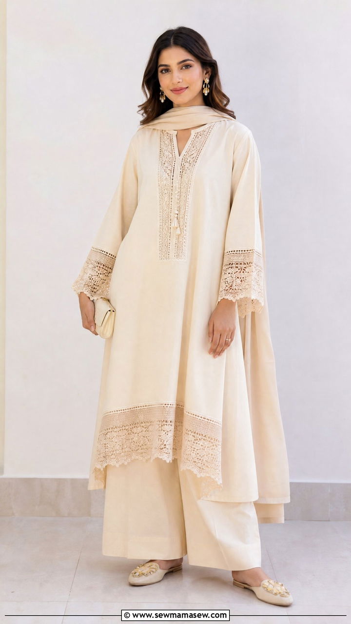 Wide leg pants with tunic - 25 Iftar outfit ideas