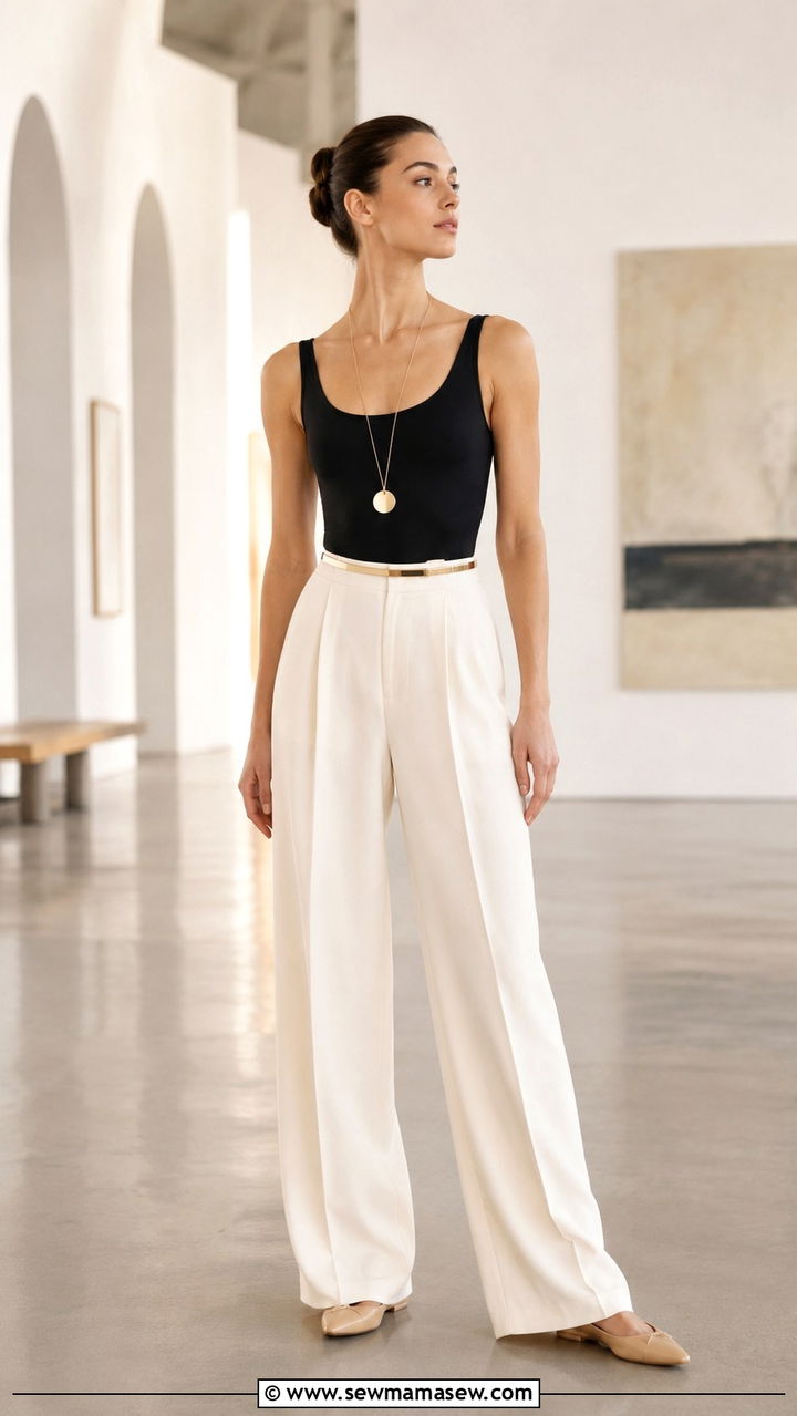 Wide leg trousers and a bodysuit - 20 Ballet recital outfit ideas