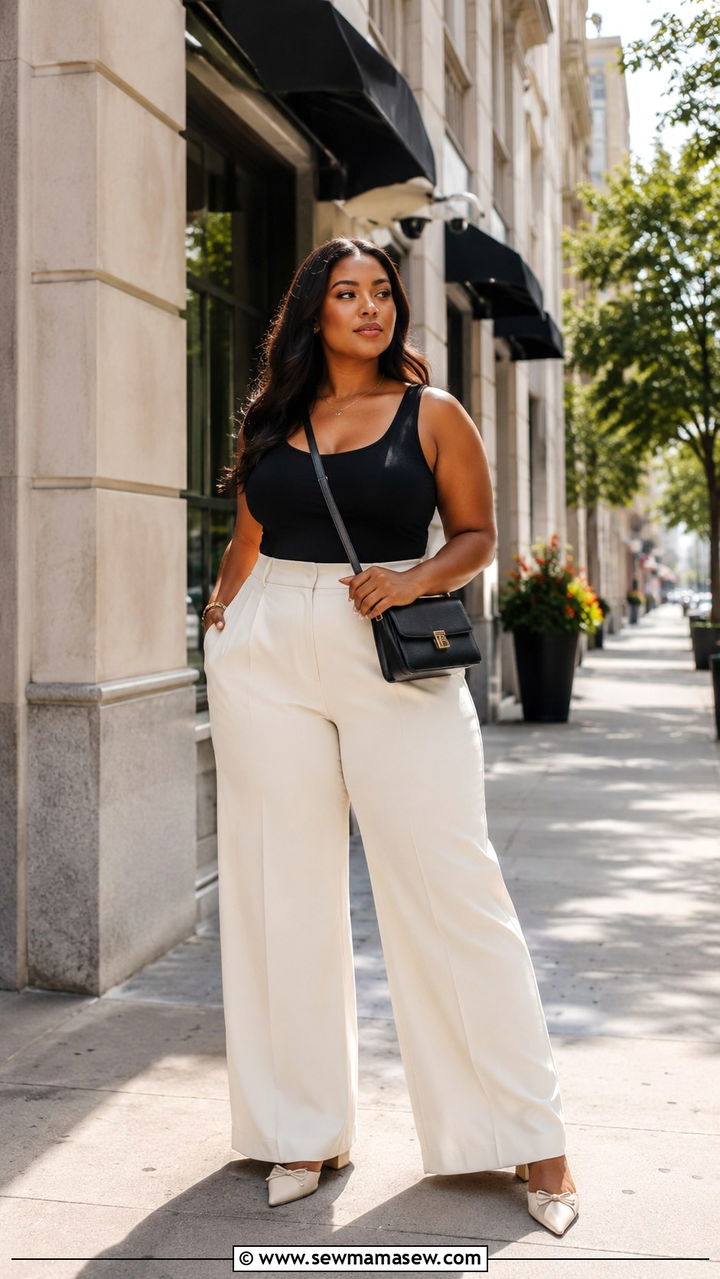Wide leg trousers outfit for thick thighs - 25 Outfit ideas for thick thighs