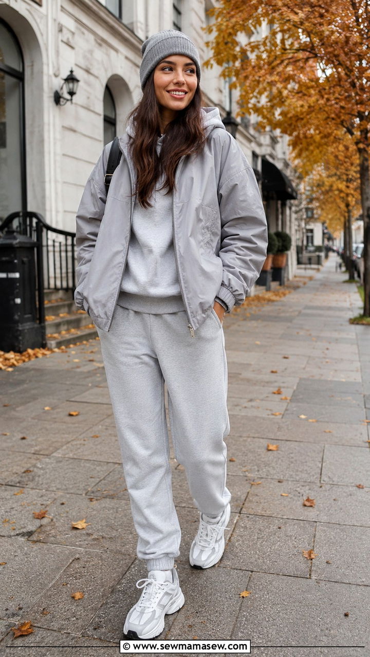 Windbreaker With Joggers And A Hoodie - 30 casual windbreaker outfits