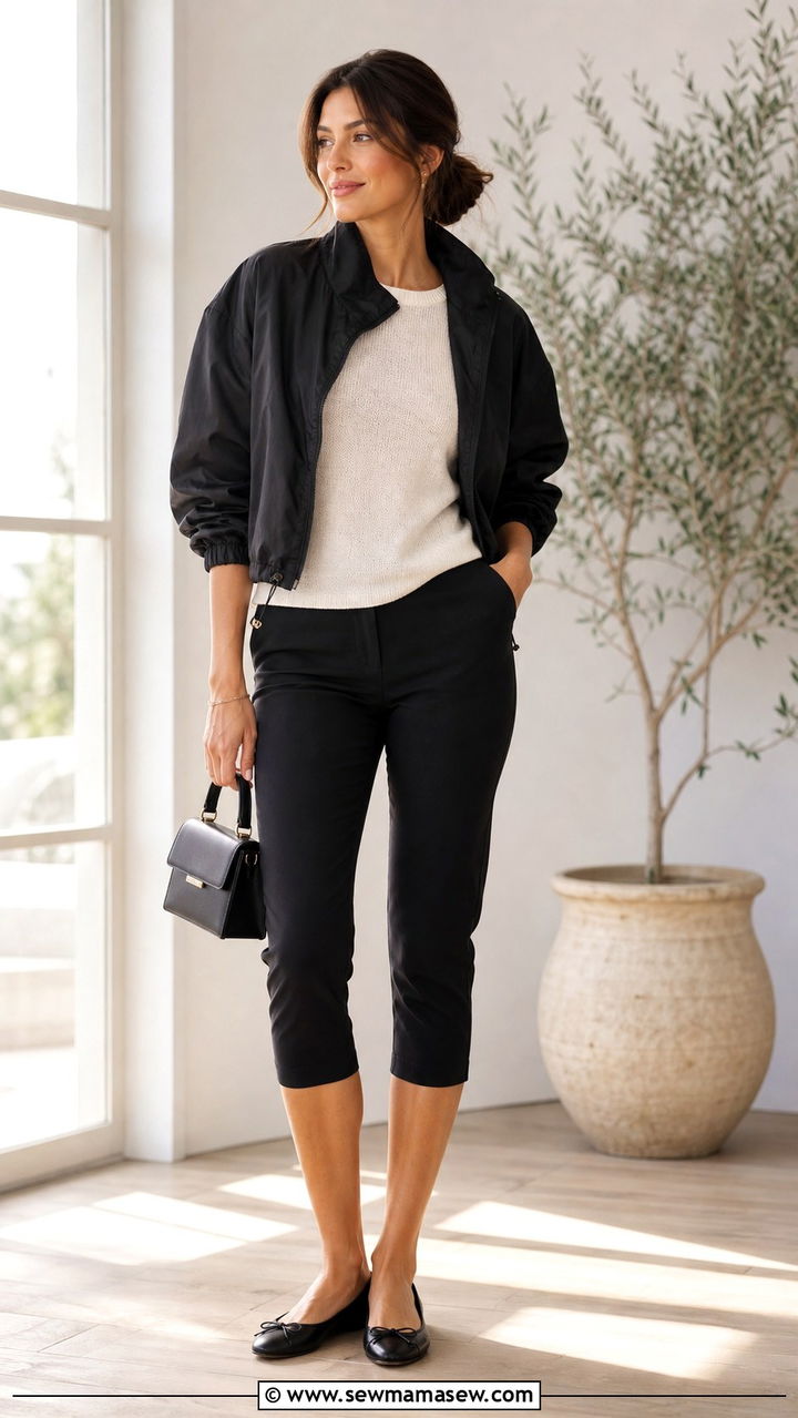 Windbreaker and capri pants outfit - 40 windbreaker outfits