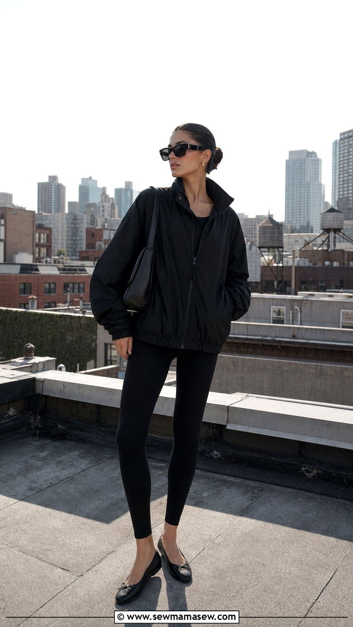 Windbreaker and leggings - 25 classy windbreaker outfits