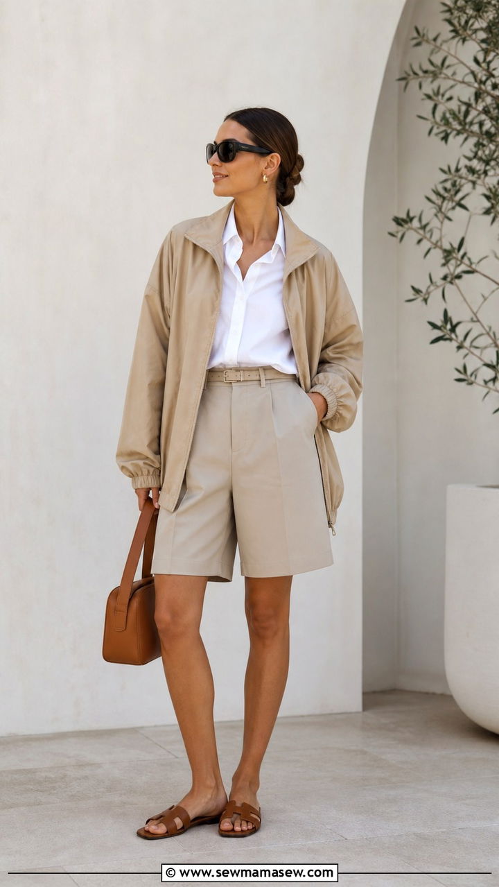 Windbreaker with Bermuda shorts outfit - 40 windbreaker outfits