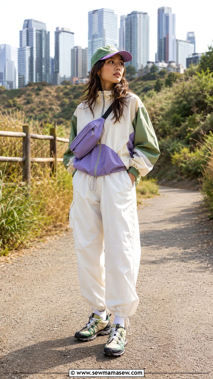 Windbreaker with Parachute Pants - 30 spring streetwear outfit ideas