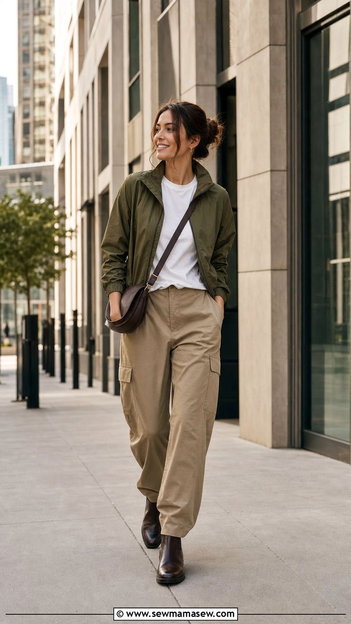 Windbreaker with cargo pants - 25 classy windbreaker outfits
