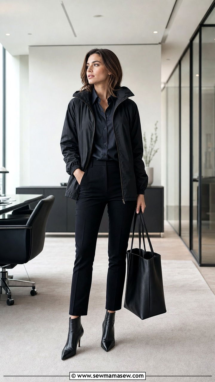 Windbreaker with tailored trousers - 25 classy windbreaker outfits