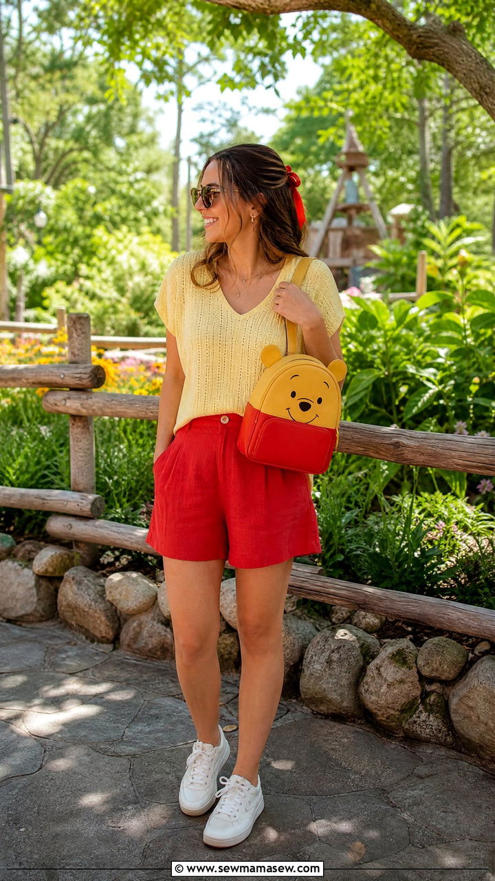 Winnie the Pooh Color Block Disney World Spring Outfit - 30 Disney World outfit ideas spring