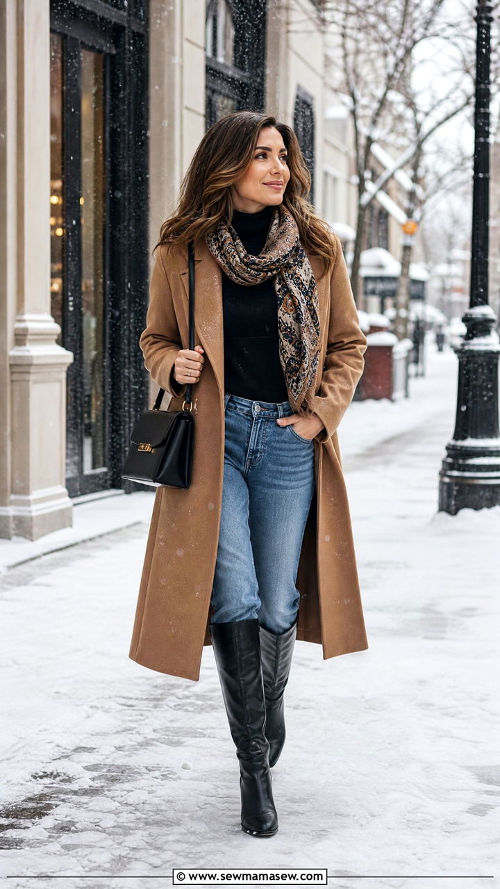 Winter Coat And Knee High Boots Outfit For Women In Their 30s - 25 How to dress in your 30s
